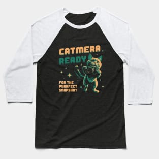 Catmera Ready Photo Cat Baseball T-Shirt